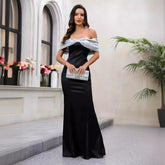 Elegant Dress Sling off Shoulder Fishtail Dress