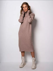 Turtleneck Knitting Dress Loose Inner Wear Solid Color Slimming Woolen