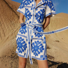 Trade Casual Printed Lace up Dress