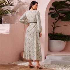 Stitching Lace High Waist Dress