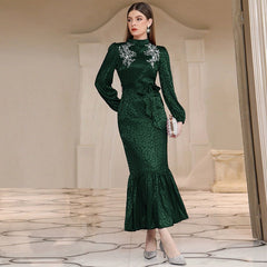 Oblique Shoulder off Shoulder Slim High Waist Maxi Dress for