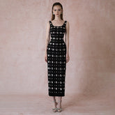 Sling U Neck Sleeveless Beaded Bandage One Piece Dress Ladies Party Formal Dress