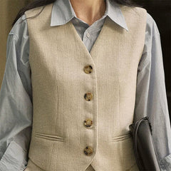 Chaleco de lino con estética Old Money