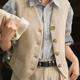 Old Money Aesthetic Linen Vest