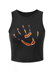 Kurzes Tanktop mit Palmen-Grafik