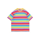 Pastellfarbenes Oversize-T-Shirt mit Streifen