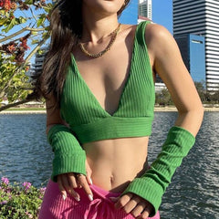 Permanent Vacation Set aus Oberteil und Handschuhen