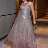 Plus Size Elegant Dress Pink Sequin Large Swing Cocktail Party Dress