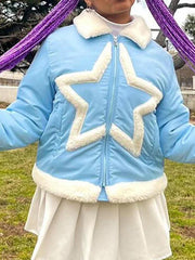 Chaqueta con diseño de ribete de estrella de peluche