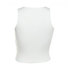 Portrait Fashion Button Ribbed Top