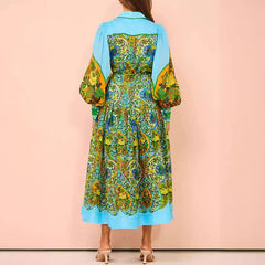 Cárdigan estampado con cordones, cuello amplio y manga larga, artesanía amplificada