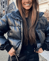 Pufferjacke Pufferjacke aus PU-Leder