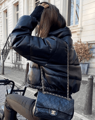 Pufferjacke Pufferjacke aus PU-Leder