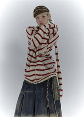 Strickjacke mit Kapuze und Hasenohren