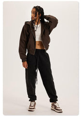 Retro-Kapuzenpullover mit Reißverschluss