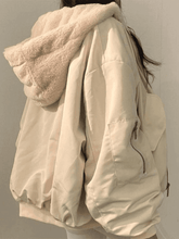 Wendbare Oversize-Fleecejacke mit Kapuze