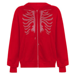Strass-Skelett-Hoodie