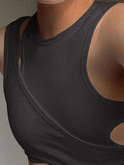Geripptes Crop-Tanktop-Set