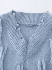 Zerrissene Pullunderweste mit Quasten