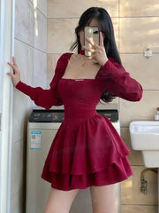 Gerüschtes, mehrlagiges Korsett-Minikleid