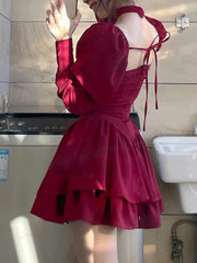 Gerüschtes, mehrlagiges Korsett-Minikleid