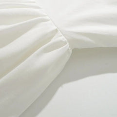 White Slit V Collar Short Sleeve Corset Style Mini Dress