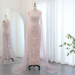 Black Evening Gown with Cape Sleeves