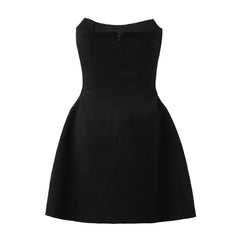 Diamonds Black Crystal Pearl Mini | Midi Dress