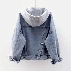 Blue Denim Zipper Thick All-match Hoodies