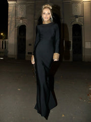 Turtleneck Gold Pearls Long Sleeve Dress