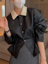 Black Patchwork Leather Jacket