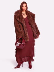 Ruffles Red Flare Sleeve Maxi Dress