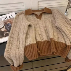 Brown Slouchy Knitwear Jumper