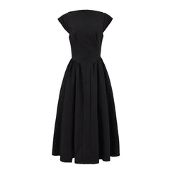 Short Sleeve Hollow Out Back Midi Dress