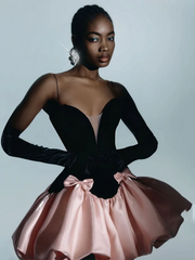 Candy Bow Decoration Bubble A-Line Mini Dress