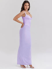 Satin Camisole Sleeveless Bodycon Long Dress