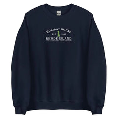 Embroidered Crewneck Cotton Thick Fleece Pullover