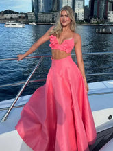 3D Flower Sling Crop Top and A-line Skirt Suit