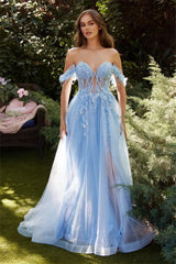 Corset Tulle Embroidery Graduate Prom Dresses