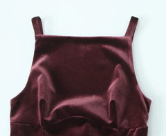 Back Bow Thin Velvet Tank Top
