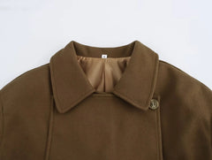 Belted Zipper Full Sleeve Jacket