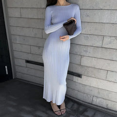 Ribbed Long Sleeve Maxi Dress