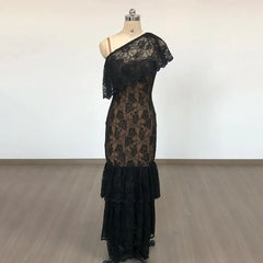 Convertible Maxi Lace Trim Evening Gown