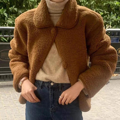 Peter Pan Collar Wool Short Coat