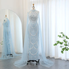 Black Evening Gown with Cape Sleeves