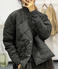 Women Solid Color Loose Quilted Coats