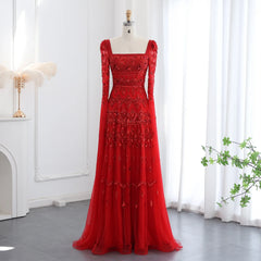 Crystal Beading Evening Dress with Cape Sleeve Customized