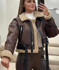 Women's Belted Thick Long Sleeves Coat