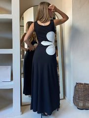 Floral Maxi Dress with Side Cutouts