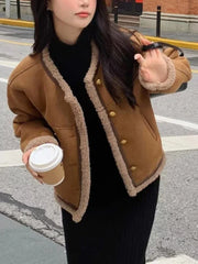 Trendy Faux Lamb Fur Coat